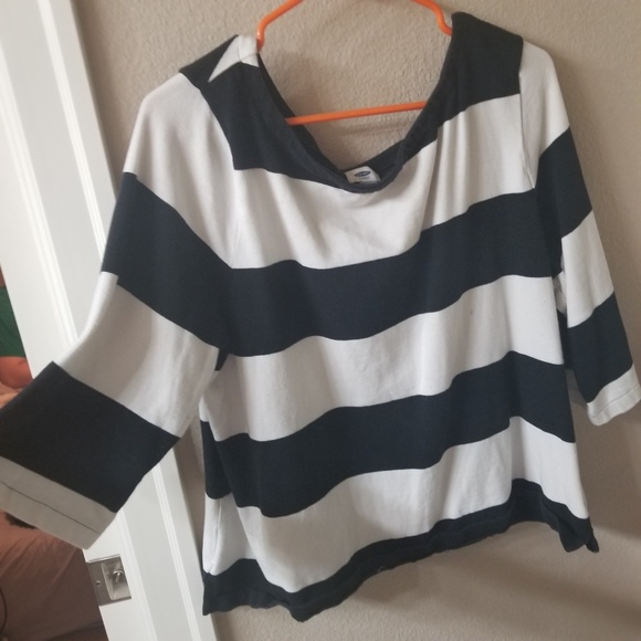 plus size black white striped shirt